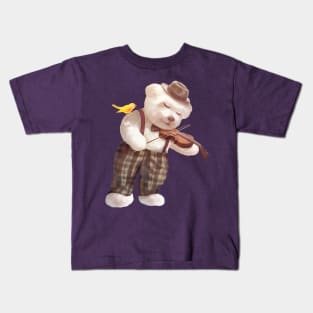 Smile Dog Playing Violin Kids T-Shirt